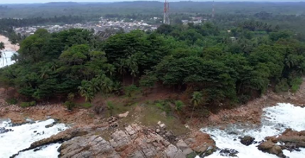 The Fort Groot Friedrichburg hidden inside a lot of trees in the Ahanta West District