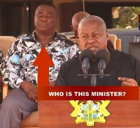 The Minister was captured  in a video  dozing off while Mahama was addressing gathering in his tour
