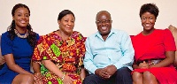Nana Akufo-Addo with his wife and two of their children