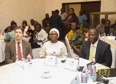 Emmanuel Buah, in black suit, with some other dignitaries at the event