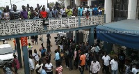 Some Freight forwarders thronged the Longroom at the Tema port to protest delays in paperless system