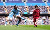 Semenyo scored his eighth Manchester City goal against Liverpool