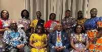 Rotary Club of Accra Airport Board 2023-2024 with District Governor of Rotary District 9104