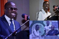 Kwesi Nyantakyi, Former GFA boss (L) and Nana Appiah Mensah, CEO of Zylofon Media (Top right)