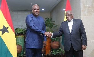 L-R: President elect, John Mahama and president Akufo-Addo