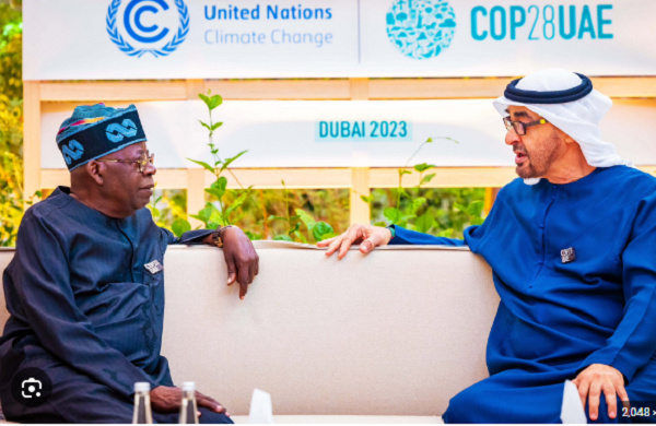 President Bola Tinubu with the UAE president, Mohammed bin Zayed Al Nahyan