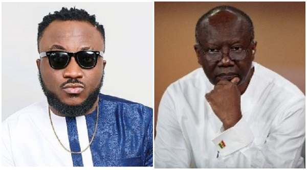 Ghanaian stand-up comedian DKB (L) and former Minister of Finance, Ken Ofori-Atta