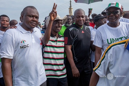 Former President John Mahama in one of the unity walks