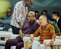 President Mahama with the Chairman of Sentuo Group, Xu Ningquan at the unveiling ceremony