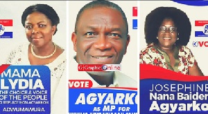 Posters emerging show both widows with the late MP, Kyerematen Agyarko