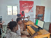 Telecel Ghana’s employees renovate and upgrade computer lab at Bamboi D/A JHS