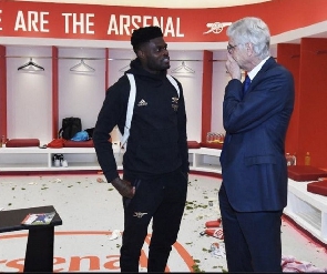 A Photo Of Thomas Partey And Arsene Wenger