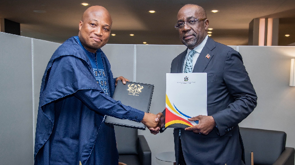 Samuel Okudzeto Ablakwa (L) and HEEP Chet Greene (R) sealed the arrangements