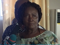 Prof Jane Naana Opoku-Agyemang addresses flood victims in Mepe