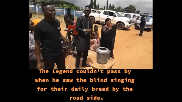 Gospel musician, Yaw Sarpong performing with the visually impaired band