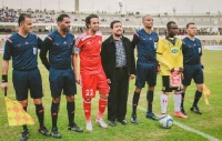 Kotoko, Ittihad and match officials pose for the cameras