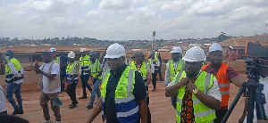 Roads Minister Governs Kwame Agbodza with Dr Frank Amoakohene during an inspection of the project