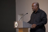 President Mahama addressing the business owners