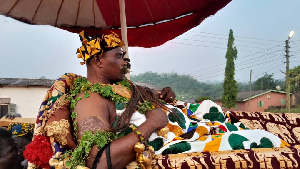 Awulae Amankrah Panyin Abbabio VI, the newly installed as a new Paramount Chief of Gwira Trad Area