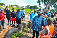 Vice President Dr Mahamudu Bawumia has paid a visit to the flood victims
