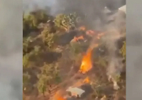 Footage shot from a police helicopter