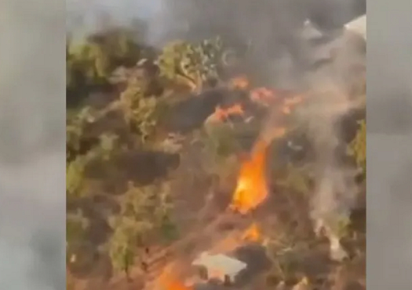 Footage shot from a police helicopter