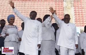 The President-elect and Vice President-elect wave on with their wives