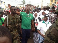 Ibrahim Mahama in the company of the soldiers