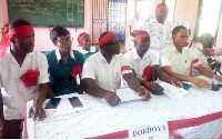 Some angry Ankaful Psychiatric Hospital nurses in red arm bands