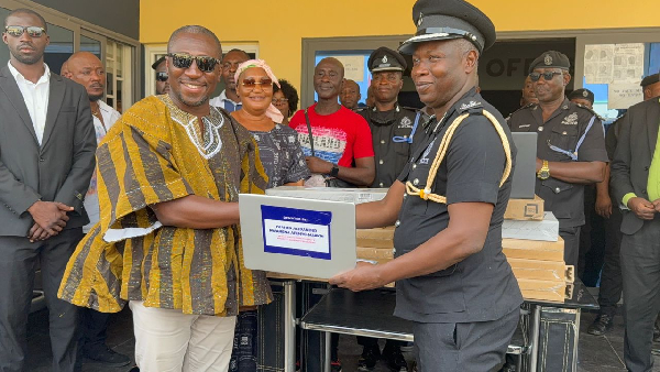 Afenyo-Markin has donated laptops to the Winneba Divisional Police Headquarters
