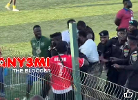 The fan was dragged by police after the game