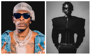 Dancehall musician Shatta Wale (L) and Black Sherif (R)