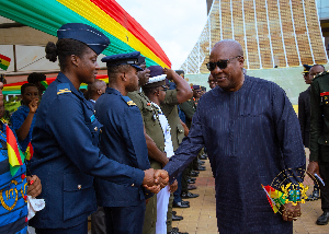 President Mahama exchanging greetings