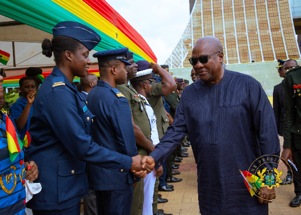 President Mahama exchanging greetings
