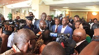 Vice President Dr Mahamudu Bawumia paid a visit to parliament to inspect the extent of damage