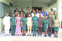 Comptroller-General of Immigration (CGI), Mr. Kwame Asuah Takyi (5th Right) in a group photograph wi