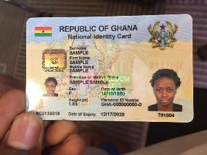 The man proudly displayed how the Ghanacard helped him board a flight back home