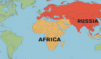 A file photo of Russia and Africa map