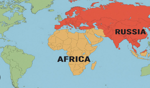 A file photo of Russia and Africa map