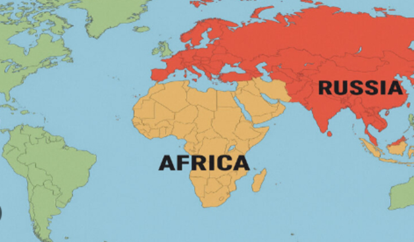 A file photo of Russia and Africa map