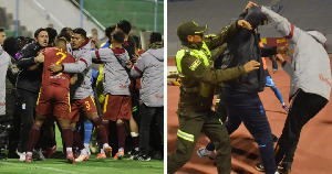 Chaos in Bolivia as match ends with 17 red cards and tear gas