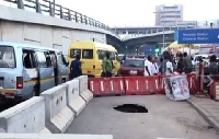 Kwame Nkrumah Interchange has developed deep and deadly gaping holes