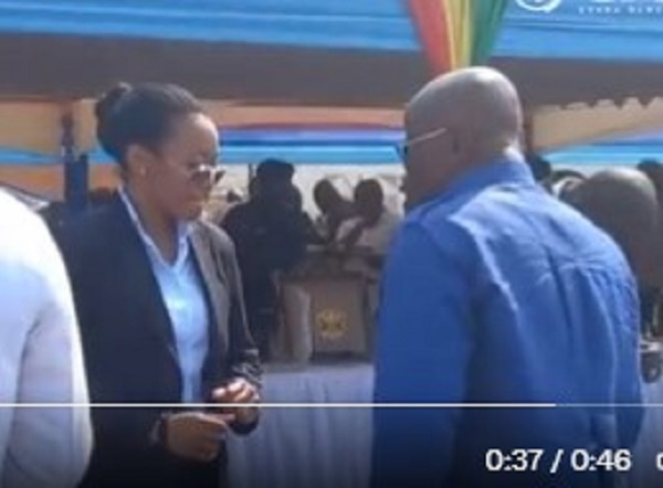 President Nana Addo Dankwa Akufo-Addo (right) with Zanetor Rawlings (left) on the dance floor