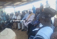 Some of the aggrieved chiefs at the palace of the Paramount Chief in Tatale