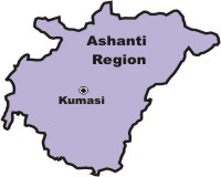 A map of the Ashanti region