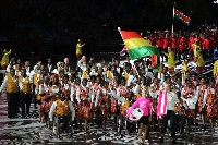 Ghana's representatives parading at the Commonwealth Games