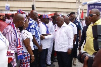President Akufo-Addo shaking hands with party executives