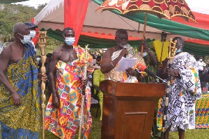 Deputy Local Government Minister, Nana Agyei Boateng, speaking at the event