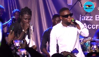 Sarkodie and Kuami Eugene performing together at the 'Hero Concert' in Accra