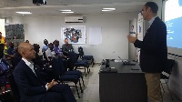 Frederick Morsing, Managing Director, Scania Ghana addressing participants